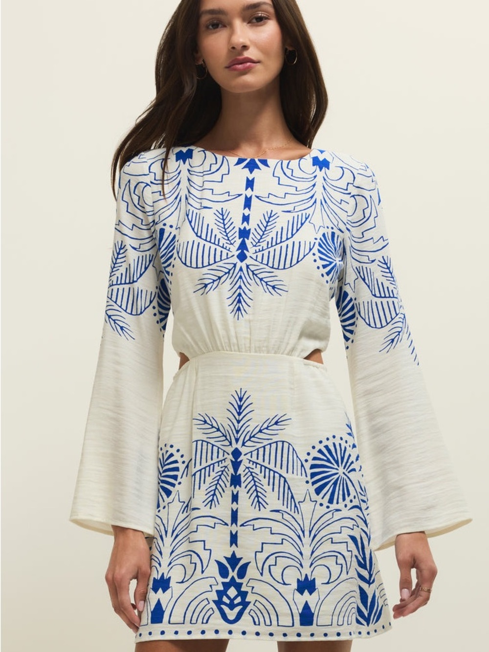 Z Supply Tahina airy palm mini dress
